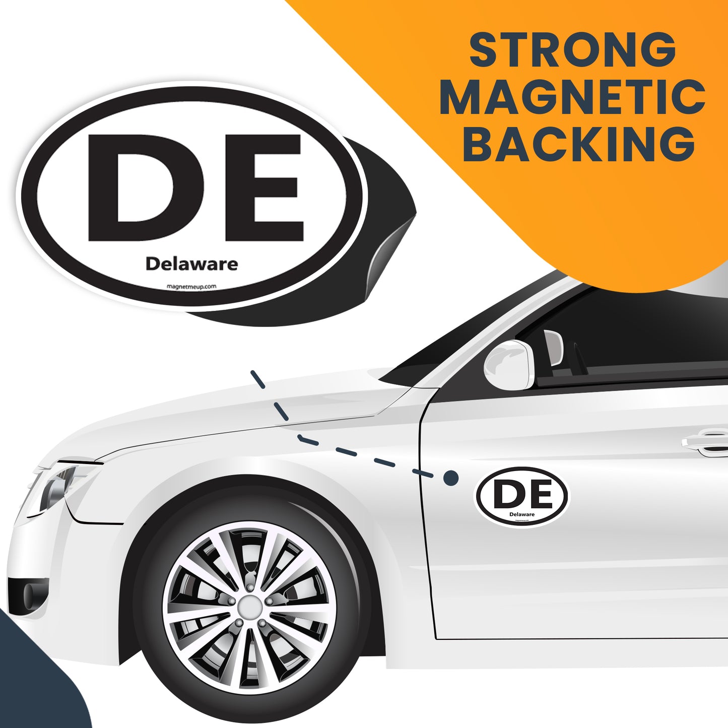 DE Delaware Car Magnet 4x6" US State Oval Refrigerator Locker SUV Heavy Duty Waterproof… …