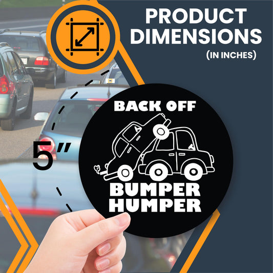 Magnet Me Up Back Off Humper Bumper Magnet Decal, Humorous Message for Tailgaters, Drive with Peace of Mind, Funny Car Magnet, 5-inch Round, Car Accessories, Souvenir Gift, Made in The USA