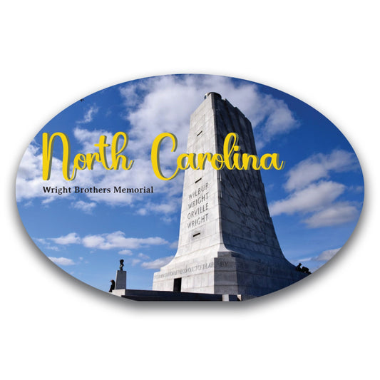 Magnet Me Up North Carolina Wright Brother's Memorial State Scenic Oval Magnet Decal, 4x6 inch, Automotive Magnet for Car, Great Gift or Souvenir of The Birthplace of Aviation, Crafted in USA