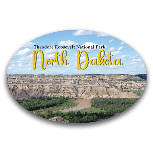Magnet Me Up North Dakota Theodore Roosevelt National Park State Scenic Oval Magnet Decal, 4x6 inch, Automotive Magnet for Car, Great Gift or Souvenir of The Badlands, Crafted in USA