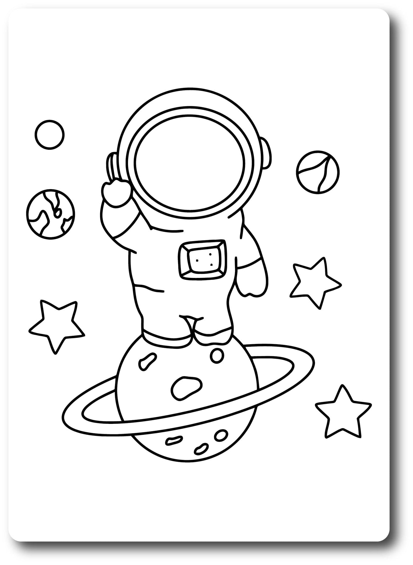 Magnet Me Up Color Your Own Astronaut Space and Star DIY Coloring Magnet Decal, 5x7 Inch, Perfect Creative Artistic Gift Idea, Refrigerator Decoration, Kids Expression Craft and Activity, Made in USA