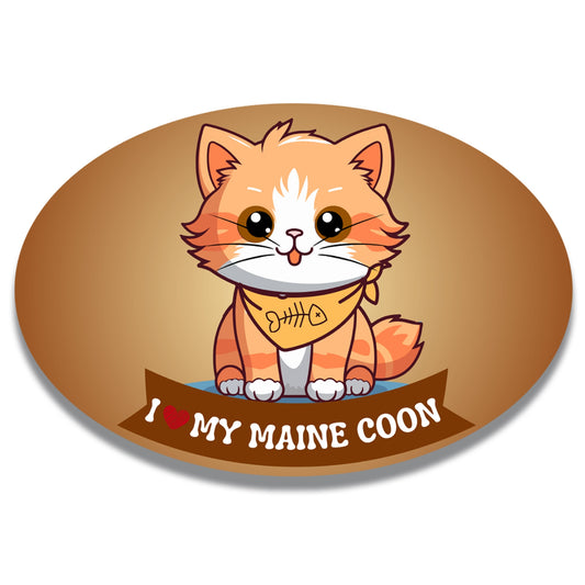 Magnet Me Up I Love My Maine Coon Cute Cat Breed Car Magnet Decal, 4x6 Inches Oval, Charming and Eye Catching Gentle Giant, Collectible