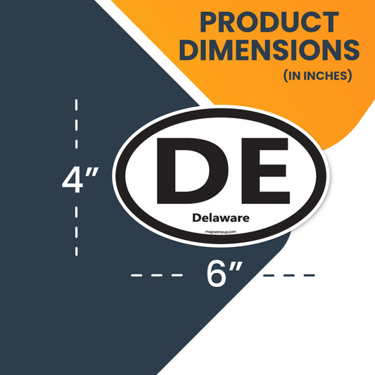 DE Delaware Car Magnet 4x6" US State Oval Refrigerator Locker SUV Heavy Duty Waterproof… …