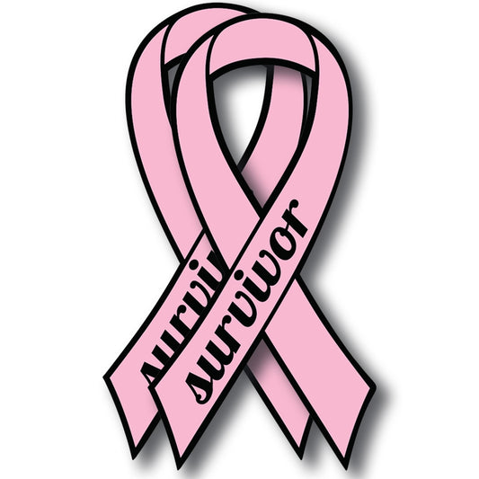 Magnet Me Up: Breast Cancer Survivor Pink Ribbon Magnet Decal, 3.5x7 Inches, 2 Pack, Automotive Magnet for Car, Truck, SUV, Show Support and Raise Awareness with This Meaningful Auto Magnet