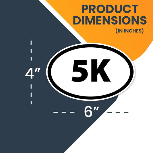 Magnet Me Up 5K Marathon Black Oval Car Magnet Decal, 4x6 Inches, Heavy Duty Automotive Magnet for Car Truck SUV
