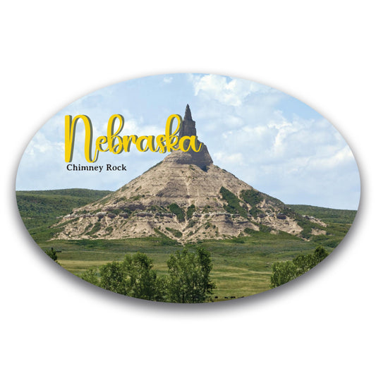 Magnet Me Up Nebraska Chimney Rock State Scenic Oval Magnet Decal, 4x6 inch, Automotive Magnet for Car, Great Gift or Souvenir for Nature Enthusiasts, Crafted in USA