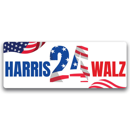 Magnet Me Up Kamala Harris Tim Walz Walts 2024 American Flag Election Magnetic Decal, 3x8 Inch Rectangle, President 2024, Political Campaign Souvenir, Democrat, Any Magnetic Surface, Made in USA