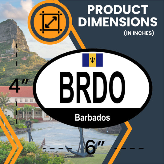 Magnet Me Up Barbados Barbadian Euro Oval Magnet Decal, 4x6 Inches, Heavy Duty for Car, Truck, SUV, Or Any Other Magnetic Surface