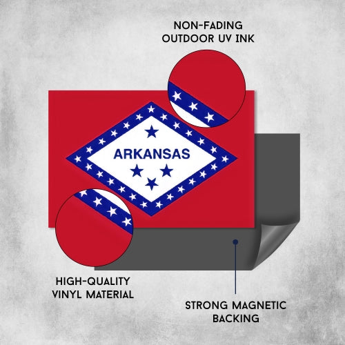 Magnet Me Up Arkansas Car Magnet US State Flag Refrigerator 4x6 Locker SUV Heavy Duty Waterproof