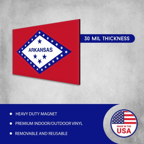 Magnet Me Up Arkansas Car Magnet US State Flag Refrigerator 4x6 Locker SUV Heavy Duty Waterproof