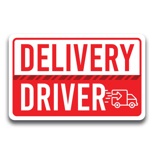 Magnet Me Up Red Delivery Driver Frequent Stops Magnet Decal, 5x8 inch, Automotive Magnet for Car, Truck, SUV, Vehicle Safety Sign for Flex Delivery Driver and Food Delivery, Crafted in USA