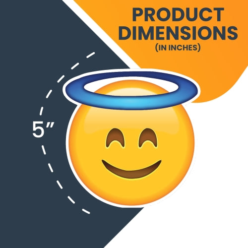 Magnet Me Up Halo Angel Emoticon Magnet Decal, 5 Inch Round, Cute Self-Expression Decorative Magnet For Car, Truck SUV, Or Any Other Magnetic Surface