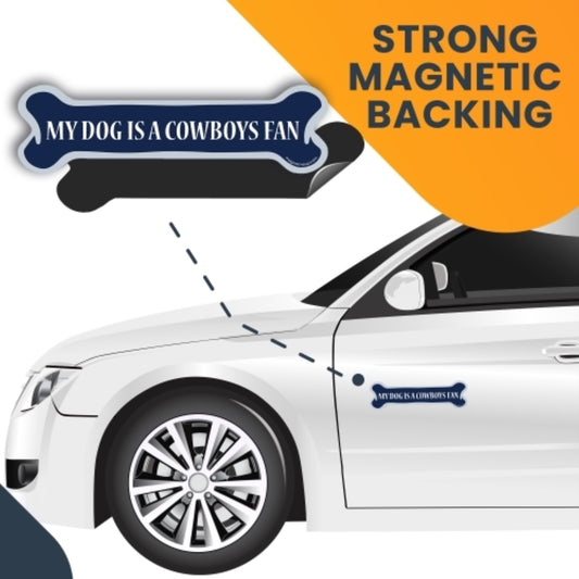 My Dog is a Cowboys Fan Dog Bone Car Magnet - 2 x 7" Dog Bone Decal Heavy Duty for Car Truck SUV Waterproof …