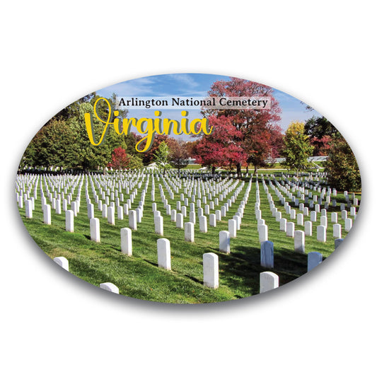 Magnet Me Up Virginia Arlington National Cemetery State Oval Magnet Decal, 4x6 inches- Honoring American Heritage, Commemorate Heroes, Display Your Patriotism, Veteran Honor, Crafted in USA