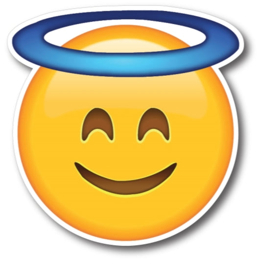 Magnet Me Up Halo Angel Emoticon Magnet Decal, 5 Inch Round, Cute Self-Expression Decorative Magnet For Car, Truck SUV, Or Any Other Magnetic Surface