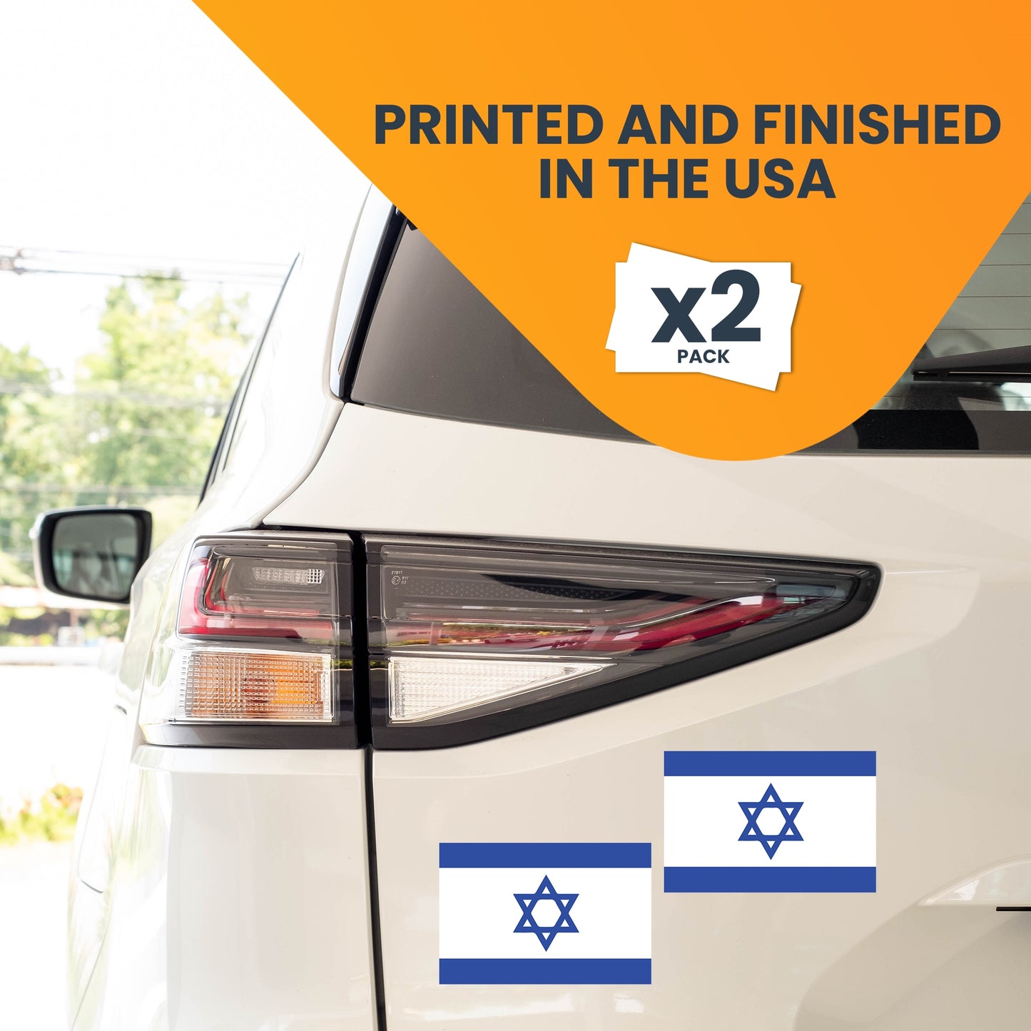 Magnet Me Up Israeli Flag Magnet Decal, 2 Pack, 3x5 Inches, Blue and White Car Accessory, Heavy Duty Automotive Magnet for Car Truck SUV, Stand With and Support Israel