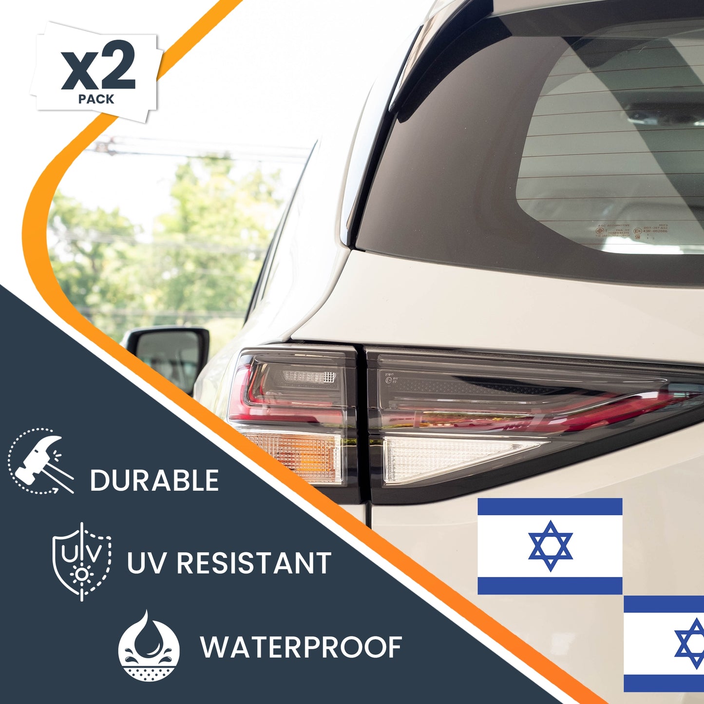 Magnet Me Up Israeli Flag Magnet Decal, 2 Pack, 3x5 Inches, Blue and White Car Accessory, Heavy Duty Automotive Magnet for Car Truck SUV, Stand With and Support Israel