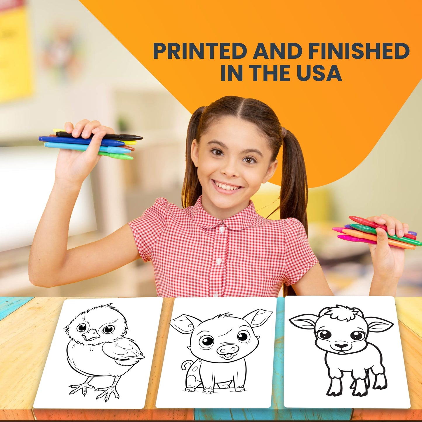 Magnet Me Up Color Your Own Farm Baby Animal Pack, Includes Piglet, Chick and Lamb, 3 Piece DIY Magnet Decal Pack, 5x7 Inch, Perfect Creative Artistic Gift Idea, Kids Craft