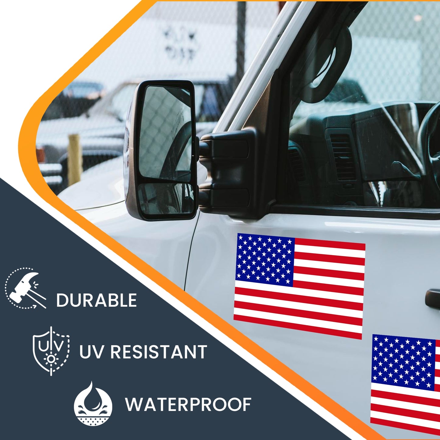 American Flag Car Magnet Decal - 2 Pack 5 x 8 Heavy Duty for Car Truck SUV Waterproof …