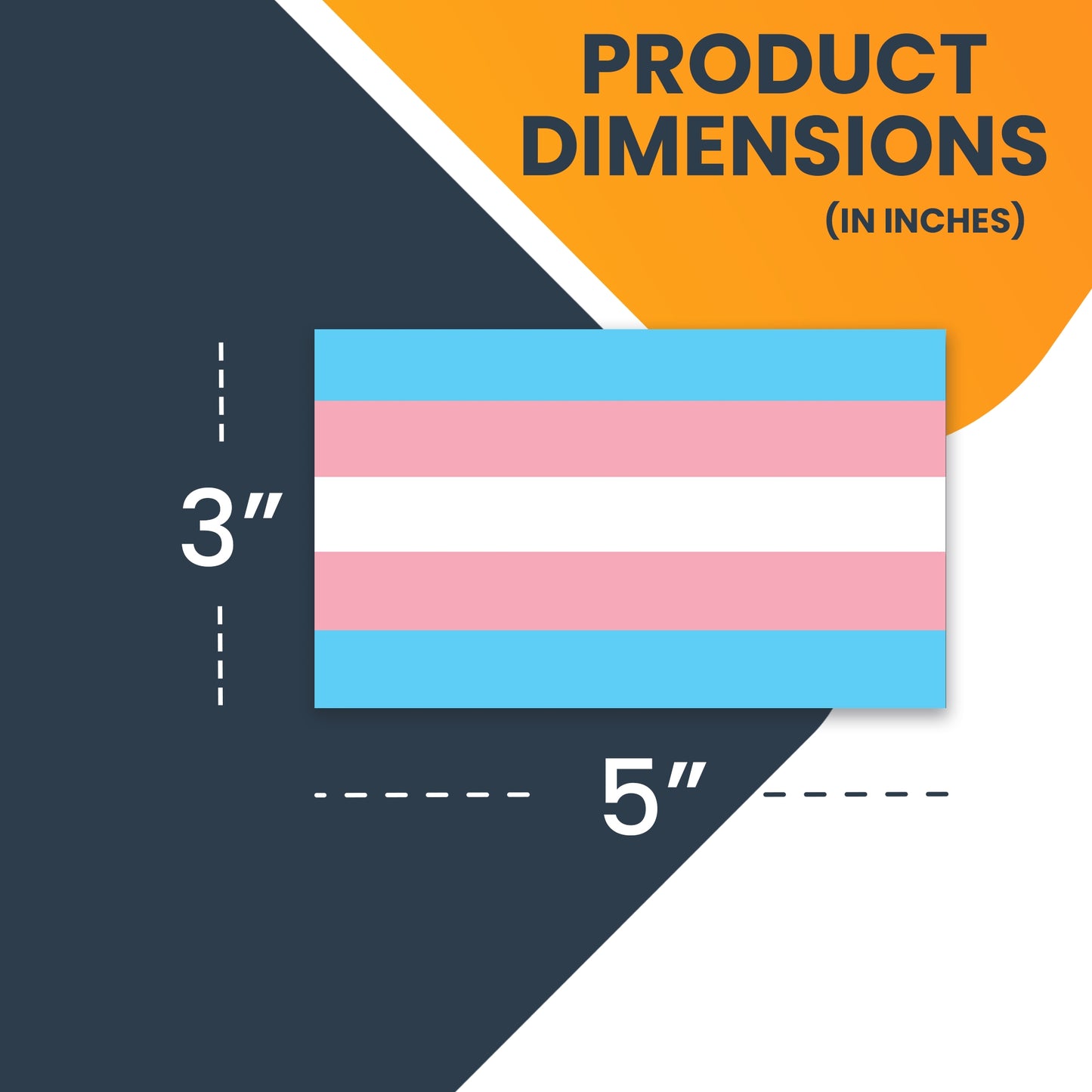 Magnet Me Up Transgender Pride Flag Car Magnet Decal, 3x5 Inches, Pink Blue and White, Heavy Duty Automotive Magnet for Car Truck SUV, in Support of LGBTQ