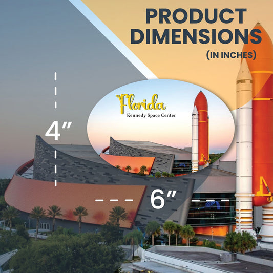 Magnet Me Up Florida Kennedy Space Center Magnet Decal, 4x6 Oval, Heavy Duty Automotive Magnet for Car, Truck or SUV, for Space Travel and Astronaut Enthusiasts, Crafted in The USA