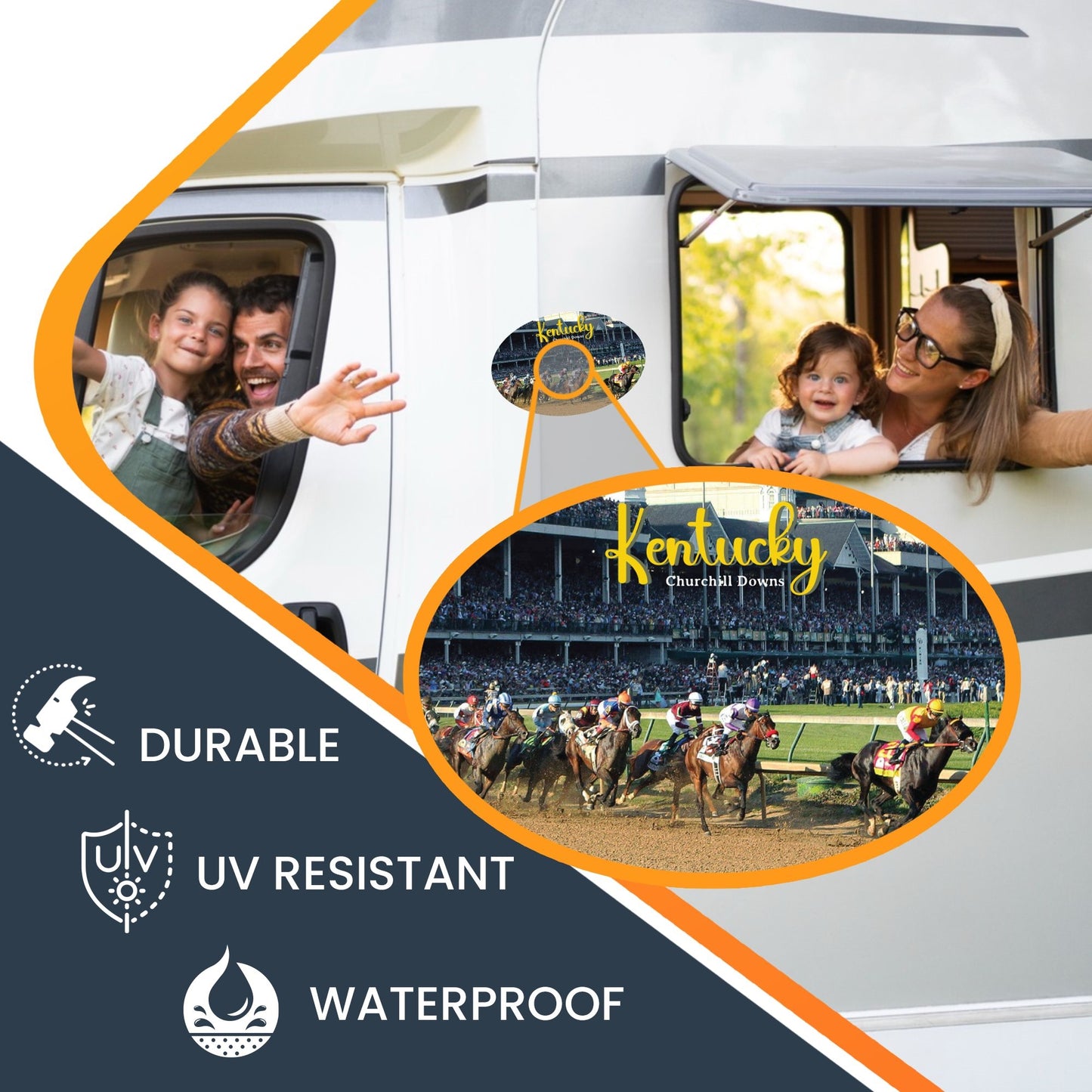 Magnet Me Up Kentucky Churchill Downs Racing Complex Magnet Decal, 4x6 Oval, Heavy Duty Automotive Magnet for Car, Truck or SUV, for and Horse Racing Enthusiasts, Made in USA