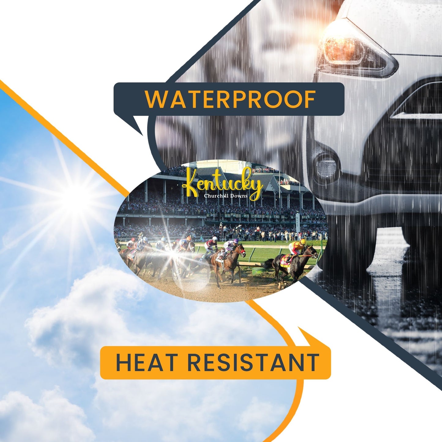 Magnet Me Up Kentucky Churchill Downs Racing Complex Magnet Decal, 4x6 Oval, Heavy Duty Automotive Magnet for Car, Truck or SUV, for and Horse Racing Enthusiasts, Made in USA