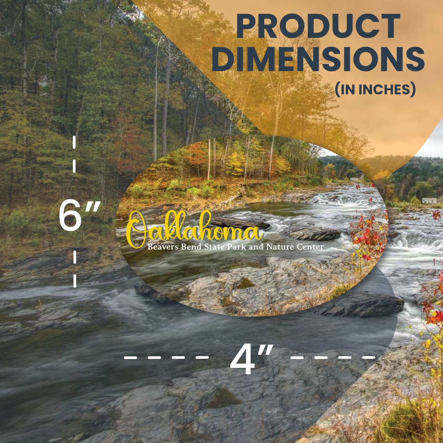 Magnet Me Up Oklahoma Beavers Bend State Park Scenic Magnet Decal, 4x6 Oval, Automotive Magnet for Car, Great Souvenir Gift for Nature Lovers Enthusiasts, and Outdoor Adventurers, Made in USA