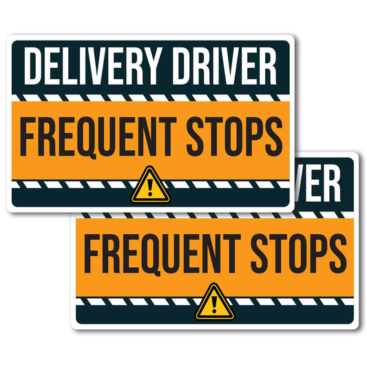 Magnet Me Up Caution Frequent Stops Delivery Driver Magnet Decal, 2PK, LARGE 12x18 inch, Heavy Duty Automotive Magnet for Car, Any Magnetic Surface, Flex Delivery Driver, Made in USA