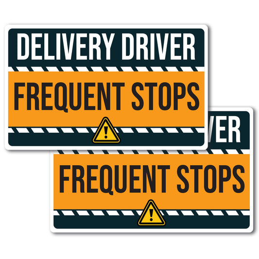 Magnet Me Up Caution Frequent Stops Delivery Driver Magnet Decal, 2PK, LARGE 12x18 inch, Heavy Duty Automotive Magnet for Car, Any Magnetic Surface, Flex Delivery Driver, Made in USA