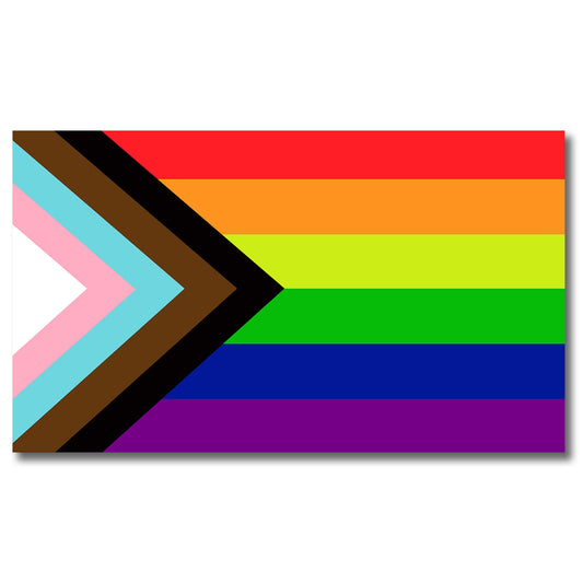 Magnet Me Up Gay Pride Progress Pride Rainbow Flag Car Magnetic Vinyl Decal, 7x12 Inches, Heavy Duty for Car, Truck, SUV, in Support of LGBTQ, Fade Resistant Automotive Magnet