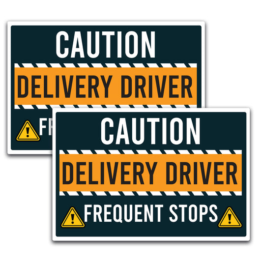 Magnet Me Up Caution Frequent Stops Delivery Driver Magnet Decal, 2PK, LARGE 12x18 inch, Heavy Duty Automotive Magnet for Car, Any Magnetic Surface, Flex Delivery Driver, Crafted in USA