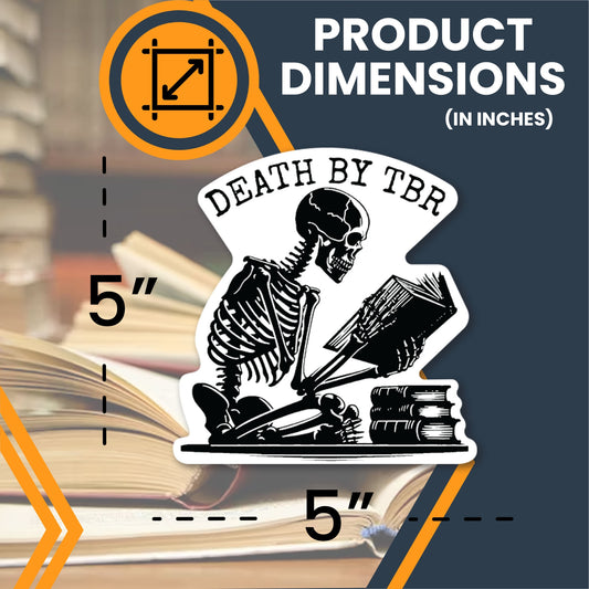 Magnet Me Up Death by TBR Magnet Decal, 5 Inches, Funny Book Lover Accessory for Cars, Lockers, and Fridges, Great Gift for Readers