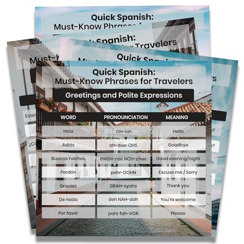 Magnet Me Up Spanish Language Learning Fridge Magnet Decal, 5x5 Inches, 4 Pack, Greetings, Polite Expressions, Basic Conversations