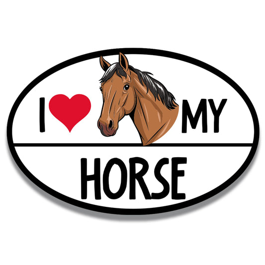 Magnet Me Up I Love My Horse Car Magnet Decal, Farm Animals, 4x6 Inches, Farm Animals Theme, Souvenir Gifts, Equestrian Magnetic Car Decal