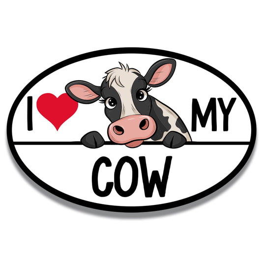 Magnet Me Up I Love My Cow Car Magnet Decal, 4x6 Inches, Farm Animal Lovers, Magnetic Decoration for Fridge, Lockers, Souvenir Gifts