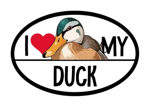 Magnet Me Up I Love Duck Car Magnet Decal, 4x6 Inches, Charming Farm Animals, Fun Accessory for Duck Lovers, Bumper Magnet, Whimsical Design