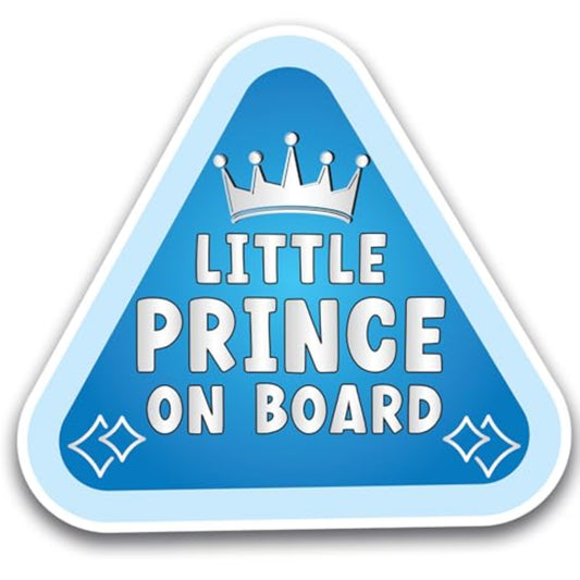 Magnet Me Up Little Prince Baby On Board Car Magnet Decal – Durable, 5 Inch, Blue, Cute Baby on Car Safety Sign, Baby on Highway, Made in USA