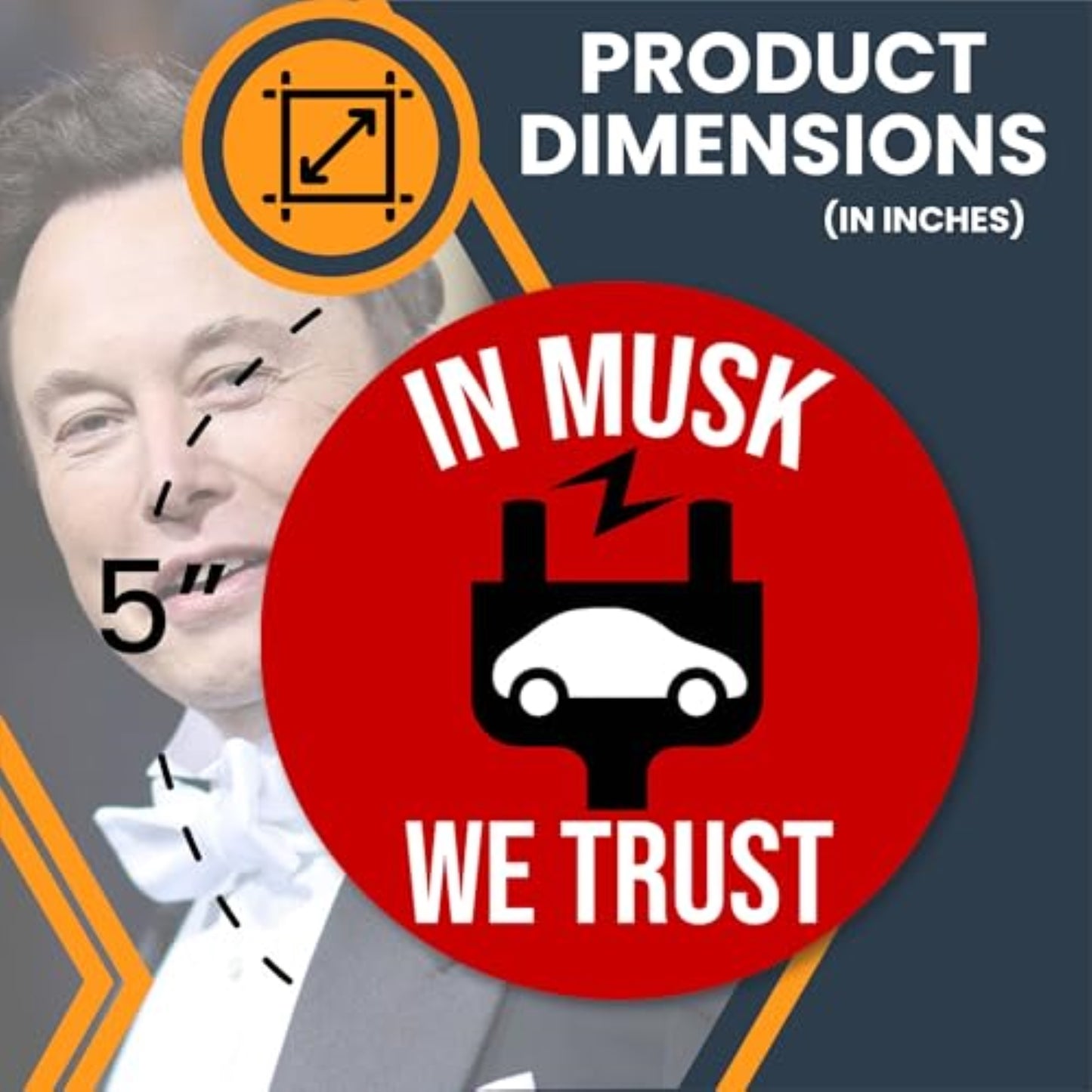 Magnet Me Up in Musk We Trust Magnet – Funny Pro Elon Musk Car Magnet Decal – Durable, Weatherproof Vinyl, UV-Printed for Vibrant Colors 5"