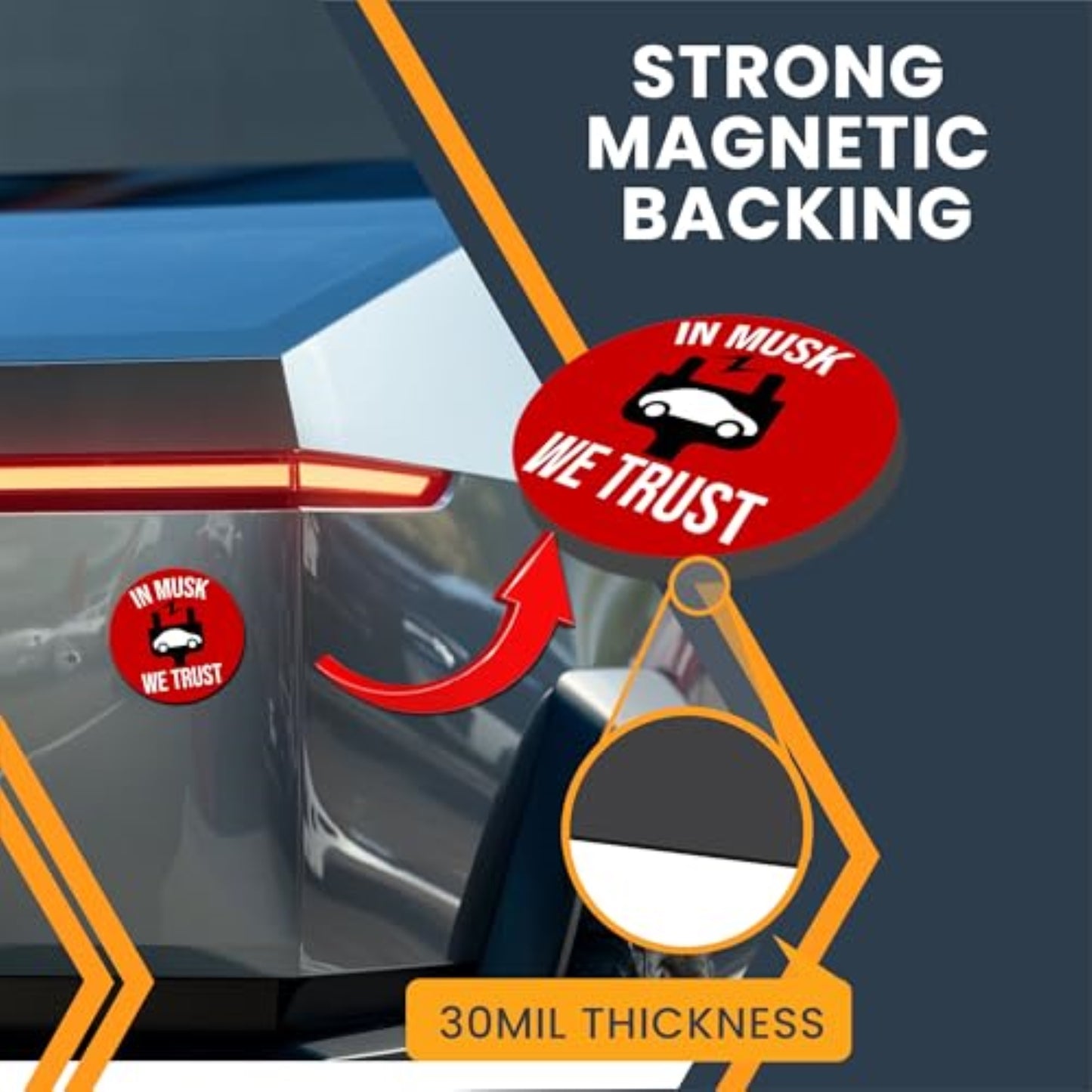 Magnet Me Up in Musk We Trust Magnet – Funny Pro Elon Musk Car Magnet Decal – Durable, Weatherproof Vinyl, UV-Printed for Vibrant Colors 5"