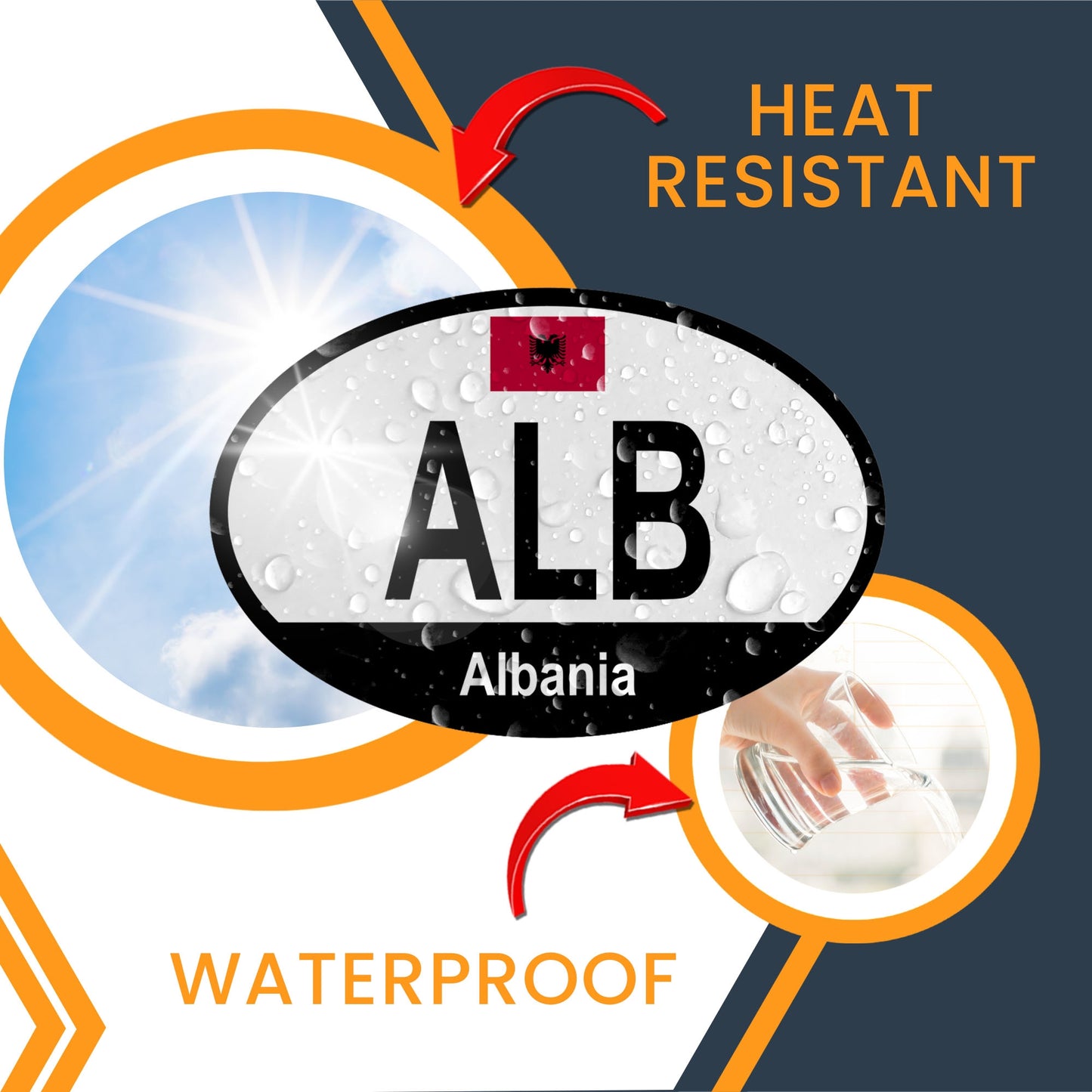 Magnet Me Up Albania Albanian Euro Oval Magnet Decal, 4x6 Inches, Heavy Duty for Car, Truck, SUV, Or Any Other Magnetic Surface
