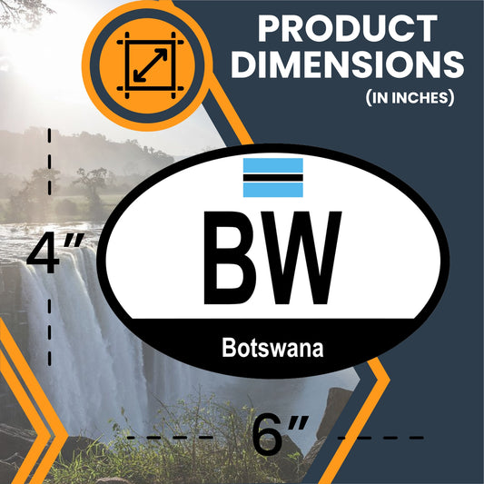 Magnet Me Up Botswana Tswanadom Euro Oval Magnet Decal, 4x6 Inches, Heavy Duty for Car, Truck, SUV, Or Any Other Magnetic Surface