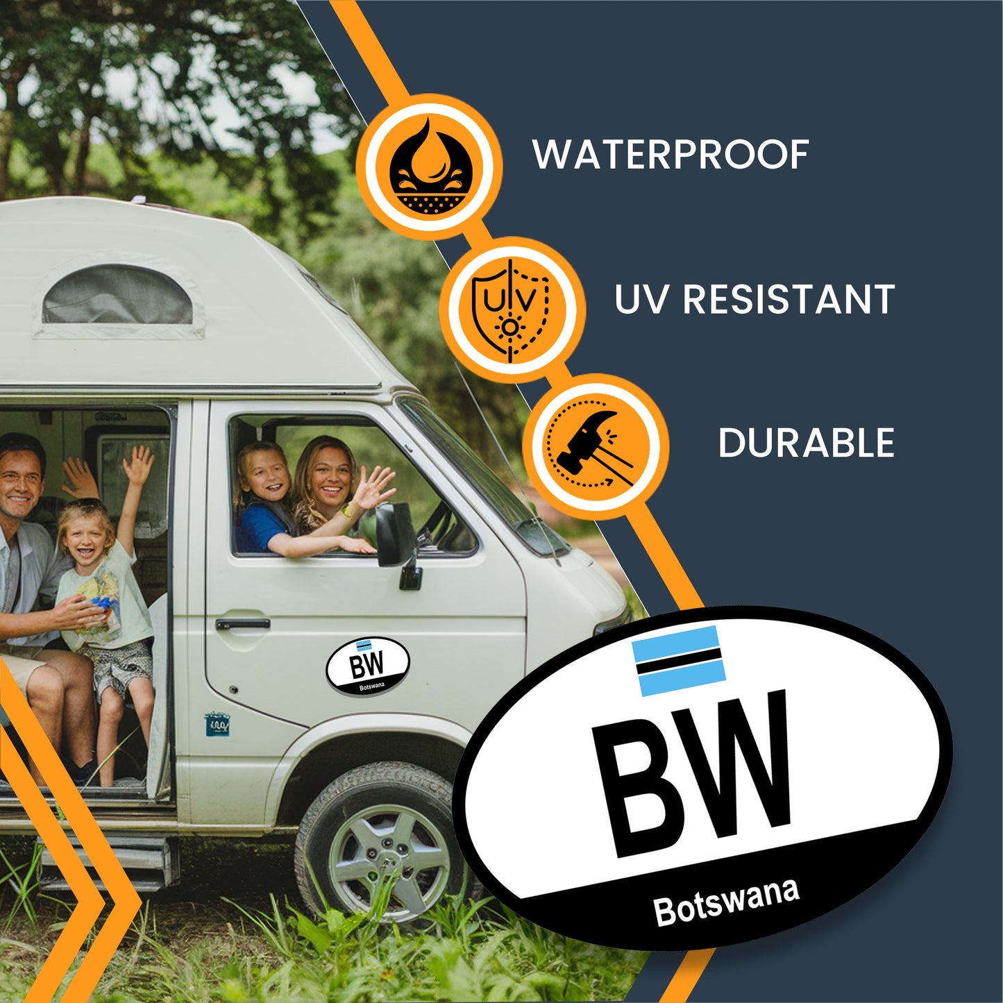 Magnet Me Up Botswana Tswanadom Euro Oval Magnet Decal, 4x6 Inches, Heavy Duty for Car, Truck, SUV, Or Any Other Magnetic Surface