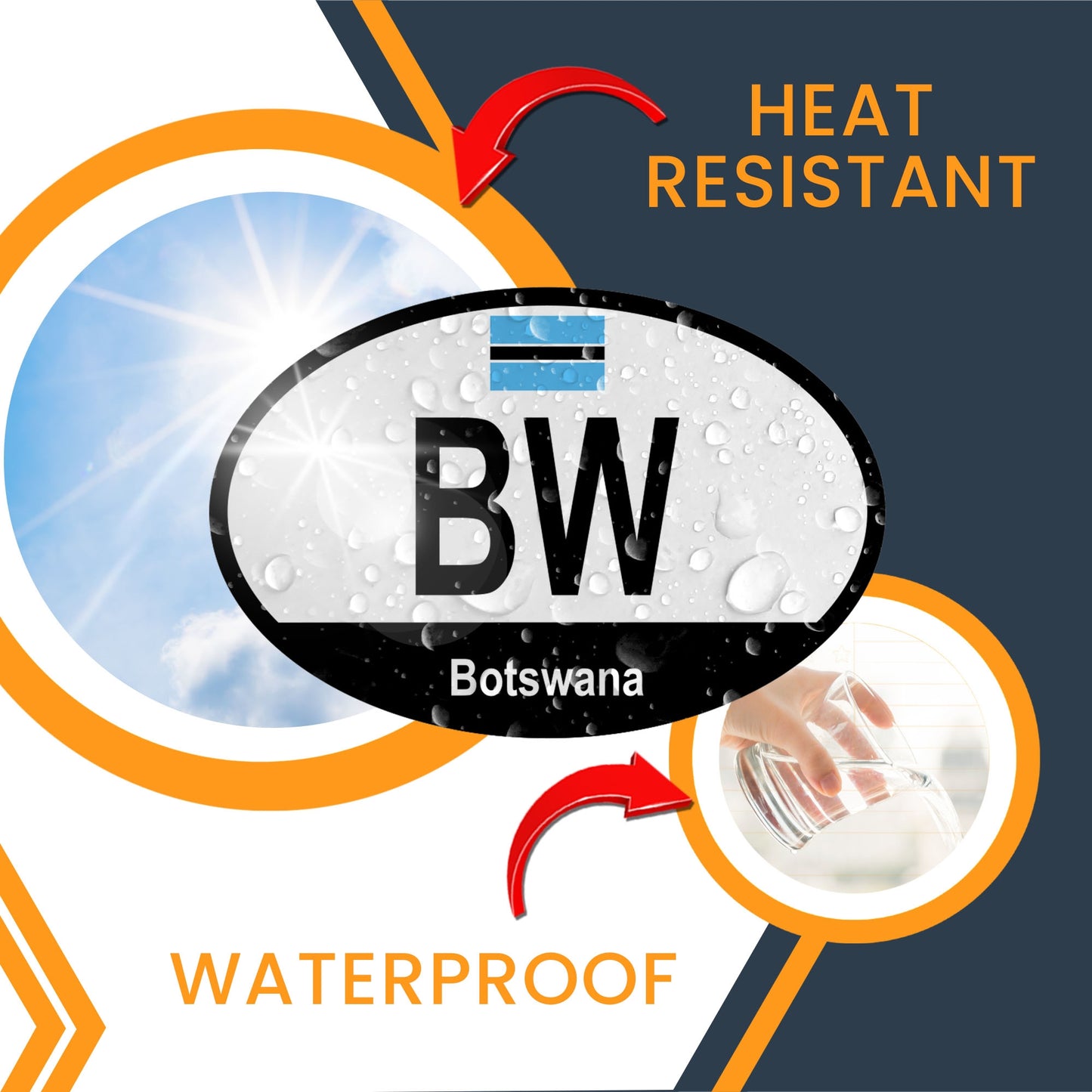 Magnet Me Up Botswana Tswanadom Euro Oval Magnet Decal, 4x6 Inches, Heavy Duty for Car, Truck, SUV, Or Any Other Magnetic Surface