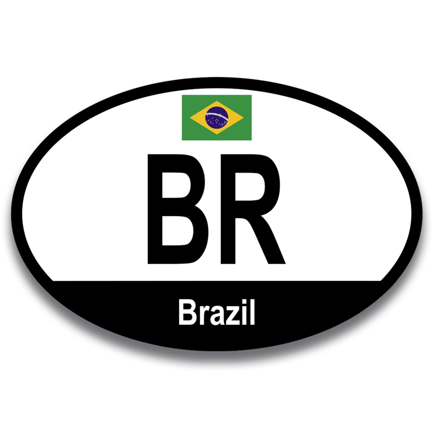 Magnet Me Up Brazil Brazilian Euro Oval Magnet Decal, 4x6 Inches, Heavy Duty for Car, Truck, SUV, Or Any Other Magnetic Surface