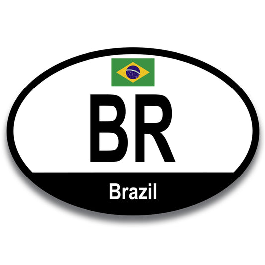 Magnet Me Up Brazil Brazilian Euro Oval Magnet Decal, 4x6 Inches, Heavy Duty for Car, Truck, SUV, Or Any Other Magnetic Surface