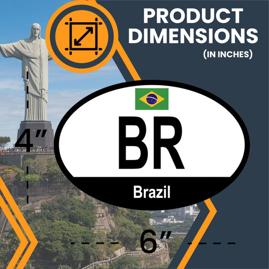 Magnet Me Up Brazil Brazilian Euro Oval Magnet Decal, 4x6 Inches, Heavy Duty for Car, Truck, SUV, Or Any Other Magnetic Surface
