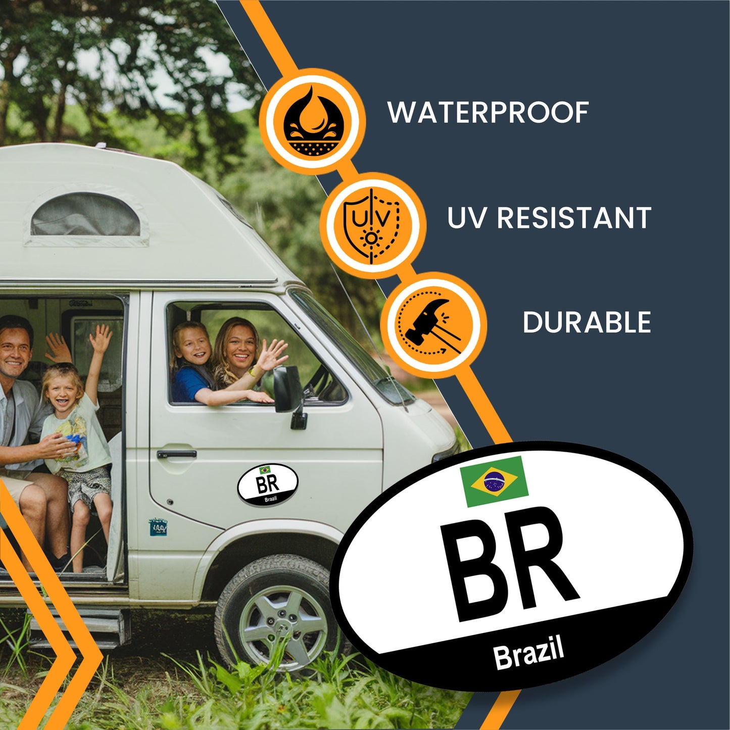 Magnet Me Up Brazil Brazilian Euro Oval Magnet Decal, 4x6 Inches, Heavy Duty for Car, Truck, SUV, Or Any Other Magnetic Surface