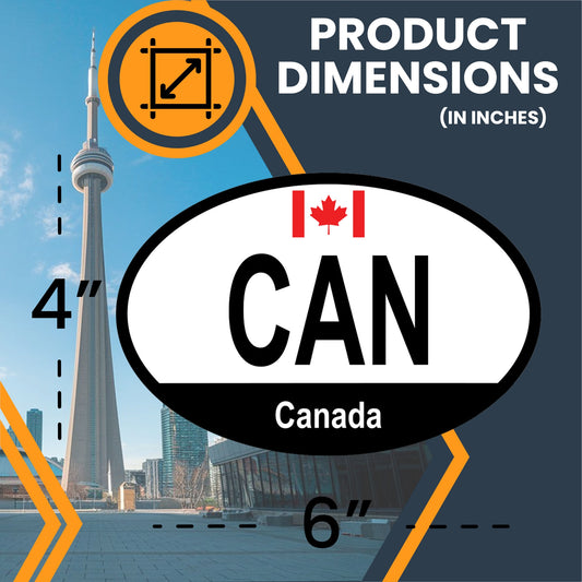 Magnet Me Up Canada Canadian Euro Oval Magnet Decal, 4x6 Inches, Heavy Duty for Car, Truck, SUV, Or Any Other Magnetic Surface