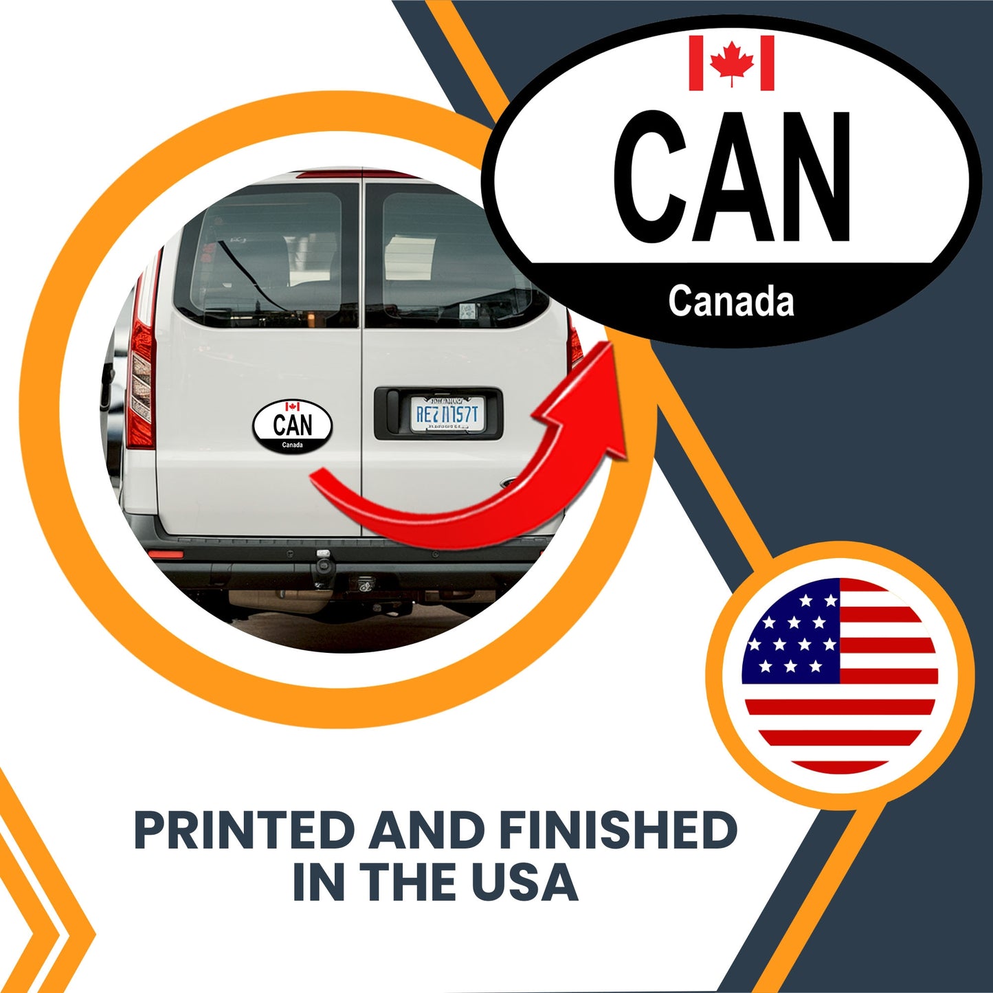 Magnet Me Up Canada Canadian Euro Oval Magnet Decal, 4x6 Inches, Heavy Duty for Car, Truck, SUV, Or Any Other Magnetic Surface